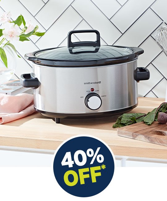 40% off All Full Priced Slow Cookers, Pressure Cookers, Multi Cookers and Rice Cookers by Healthy Choice and Smith and Nobel