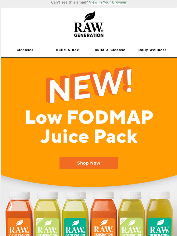 Raw Generation [ANNOUNCING] Low FODMAP Juice Pack! Milled