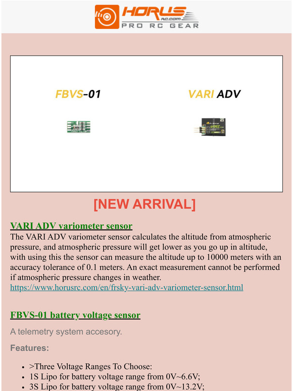 [NEW ARRIVAL] FrSky VARI ADV variometer sensor & FBVS-01 battery voltage sensor in stock