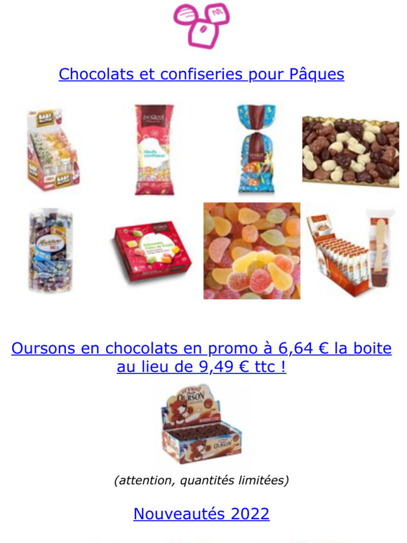 Chocolats pour Pques et Promo sur les Oursons Cmoi !
