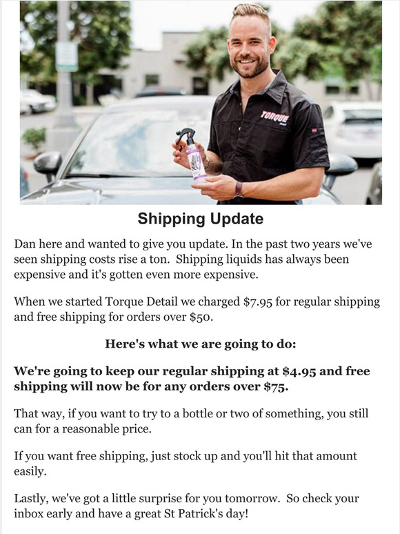 Torque Detail Quick Update on Shipping for Torque Detail Milled