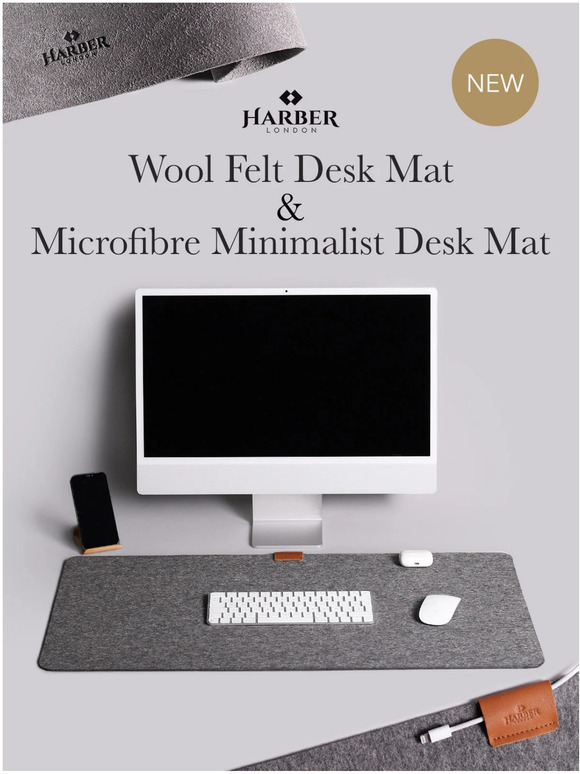 Harber London Microfibre Minimalist Desk Mat