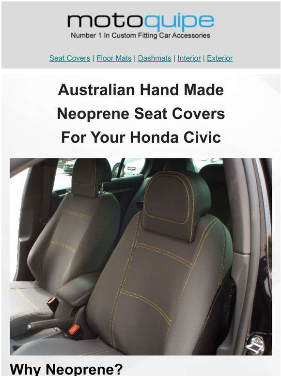 Custom Made Neoprene Seat Covers For Your Honda Civic