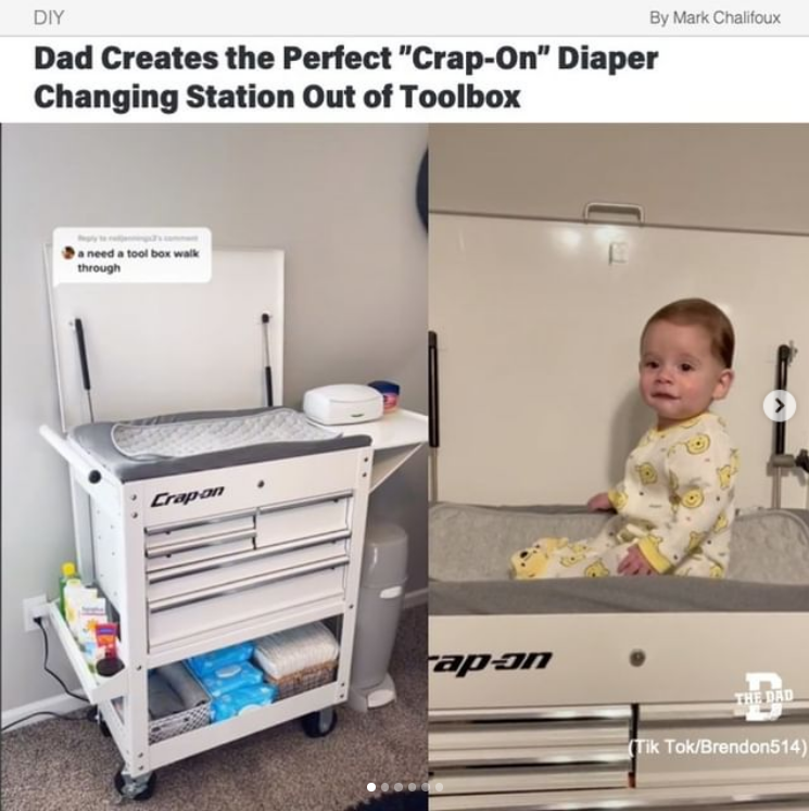 Dad Transforms Ordinary Toolbox Into Coolest Diaperchanging Station