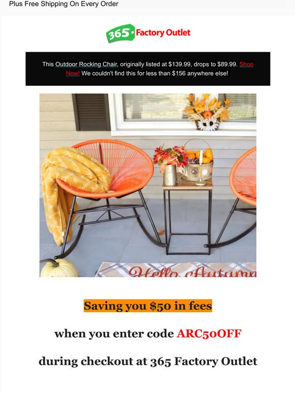 Outdoor Rocking Chair $90 Shipped