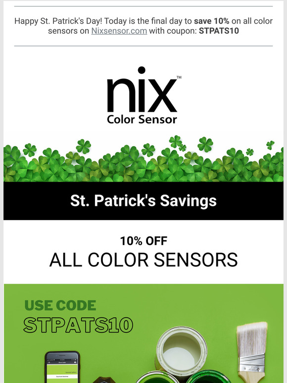 St. Patrick's Savings End Today