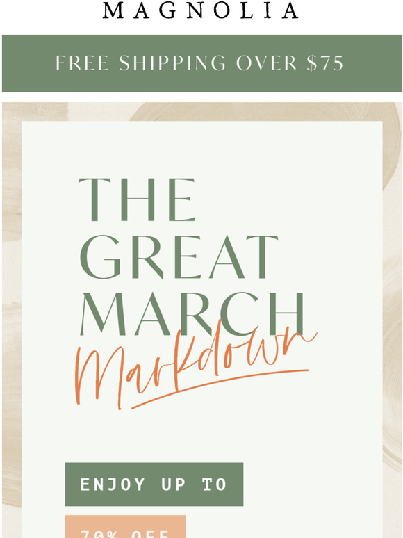 Magnolia Email Newsletters Shop Sales, Discounts, and Coupon Codes
