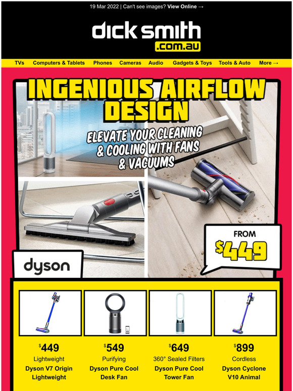Best of Dyson Fans & Vacuums From $449!*