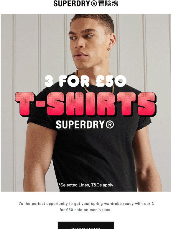 3 MEN'S T-SHIRTS FOR 50 