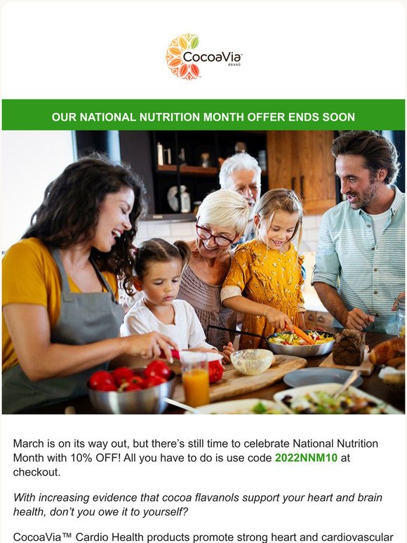 National Nutrition Month Savings are ending