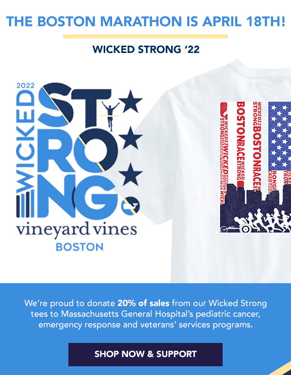Vineyard Vines: 2022 Boston Marathon Wicked Strong Tees Are In