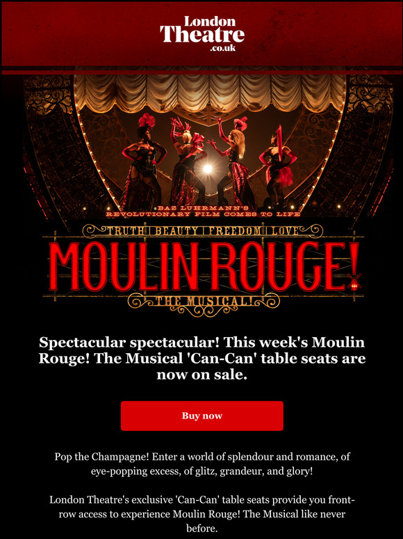 Discount Theatre Ticket Alert Moulin Rouge! The Musical 