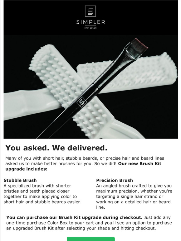 Simpler Hair Color Out now Stubble and Precision Brushes Milled