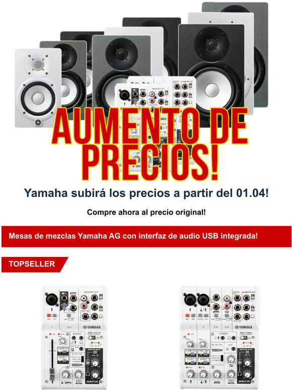 Compra ahora! Yamaha subir los precios a partir del 01.04!