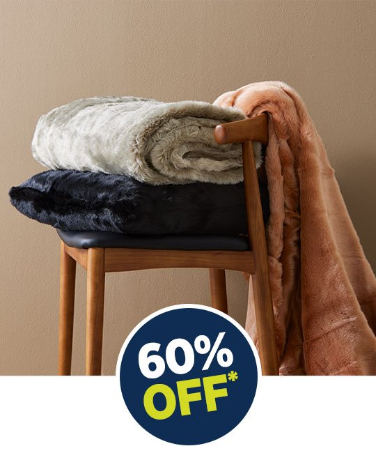 60% off All Full Priced Throws