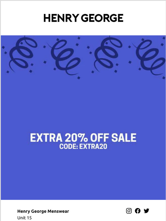 Extra 20% off Sale Items!
