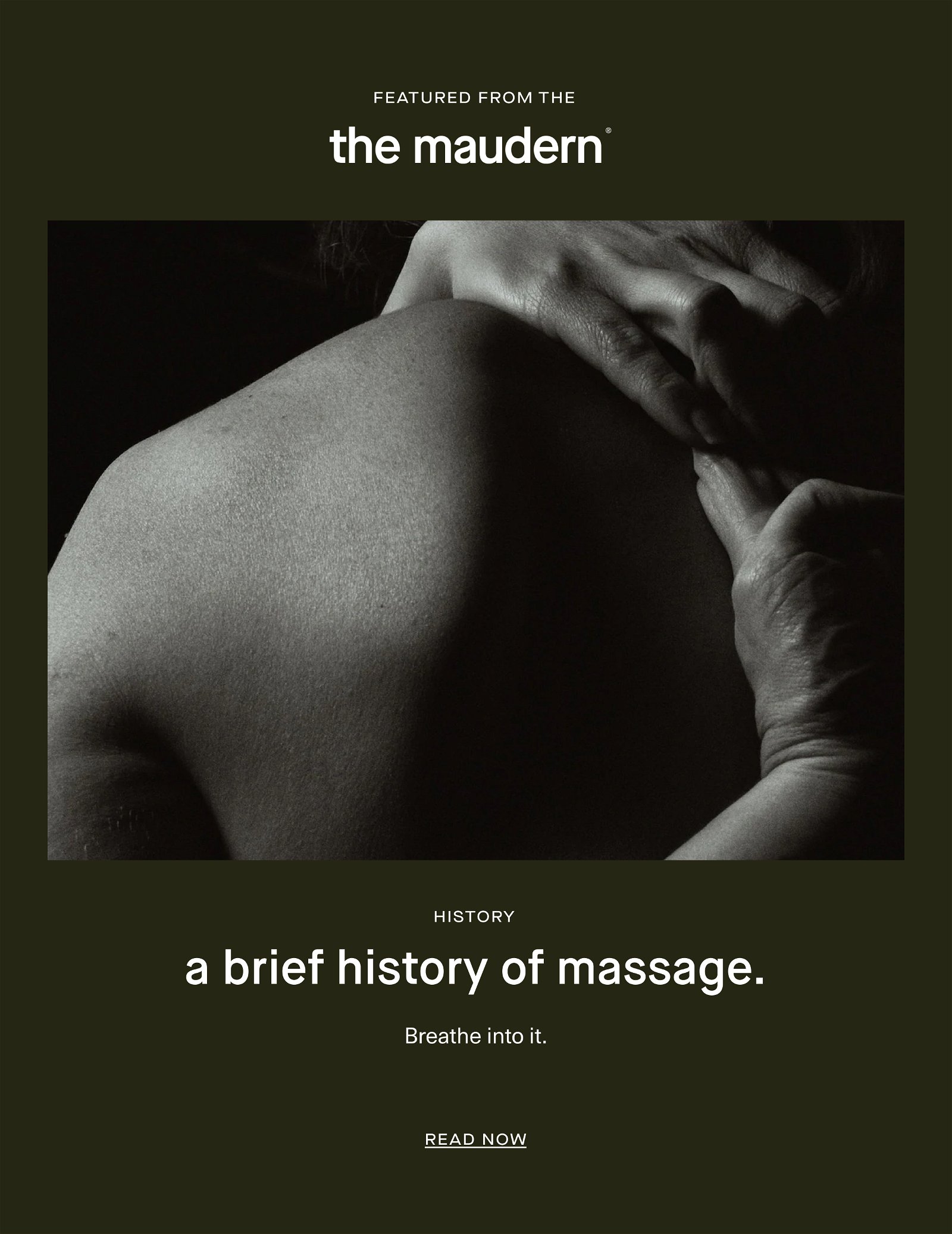 brief history of massage.