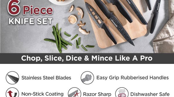 Granitestone NutriBlade Knife Set Easy Grip Nonstick High-Grade Stainless  Blades