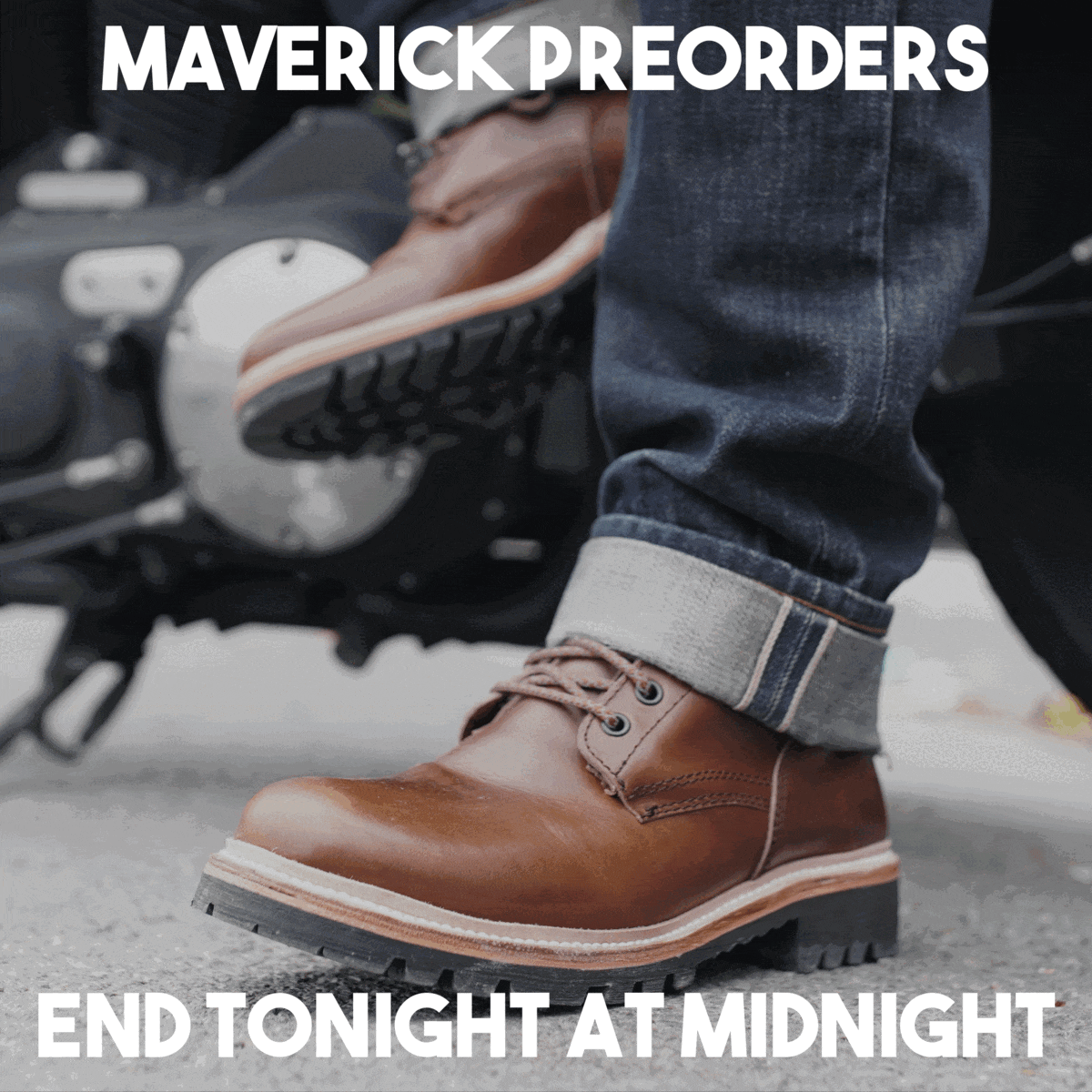 Tobacco Motorwear: Maverick boots disappear tonight