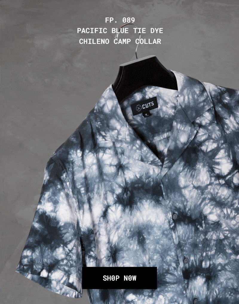 Cuts Friday Projects Pacific Blue Tie Dye Chileno Camp Collar Milled