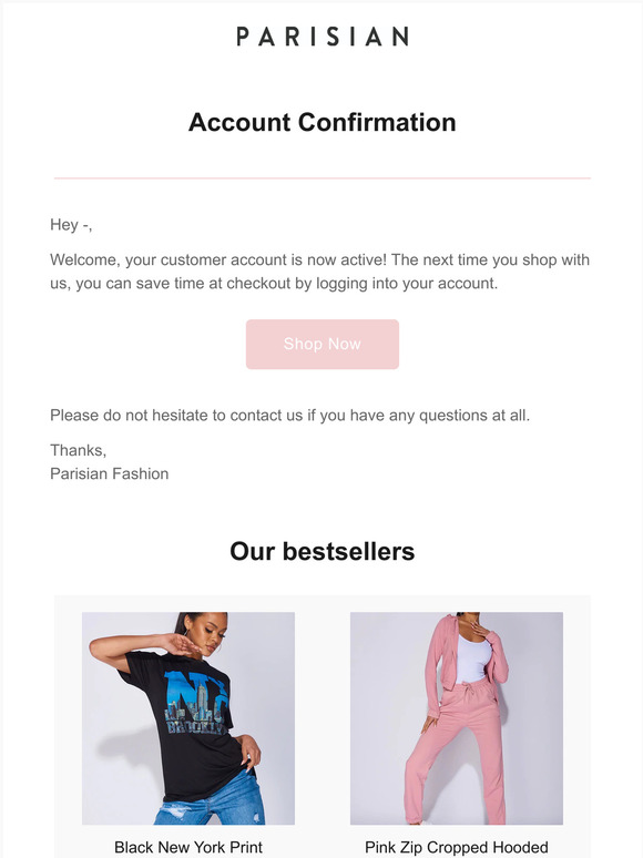 Customer account confirmation