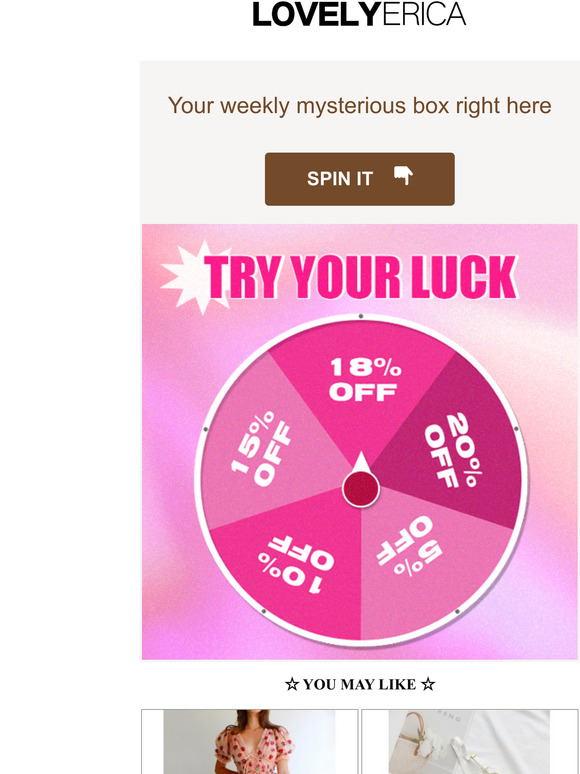 WOW! Weekly mysterious box is waiting for you! Get your luck NOW!