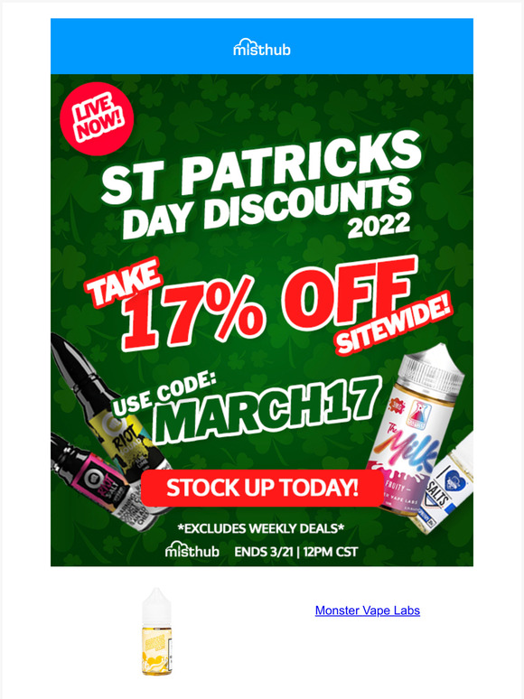 Ending Monday - St. Patrick's Day Sitewide Sale!