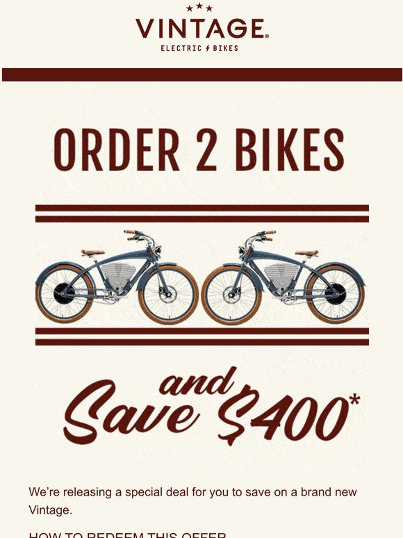Save $400 on a bike 