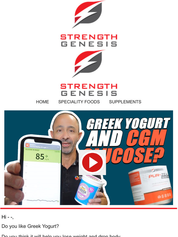 Strength Genesis Glycemic Index of 10 Greek Yogurt! Milled