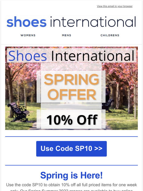 10% Off Spring Offer Shoes International