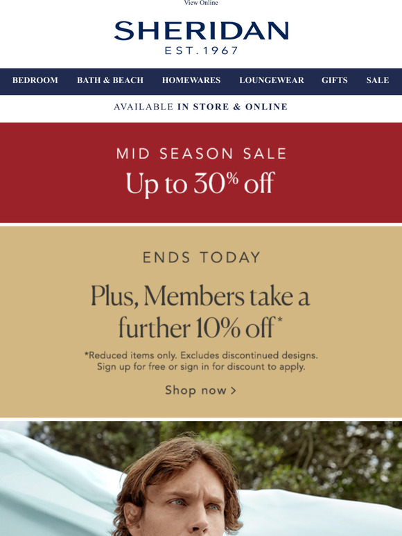Members further 10% off sale ends today