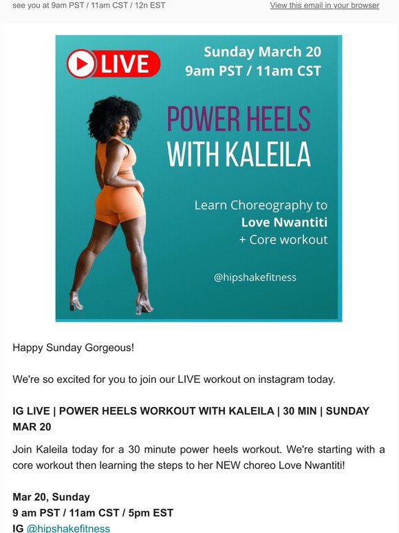 Join Us for A Heels Dance Class LIVE in 2 Hours!