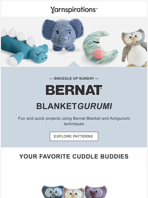 Yarnspirations Bernat Blanket + Amigurumi = Cuddly Projects Inside