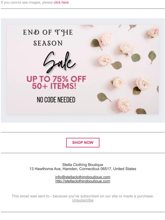 The SALE is almost OVER! Up to 75% OFF!