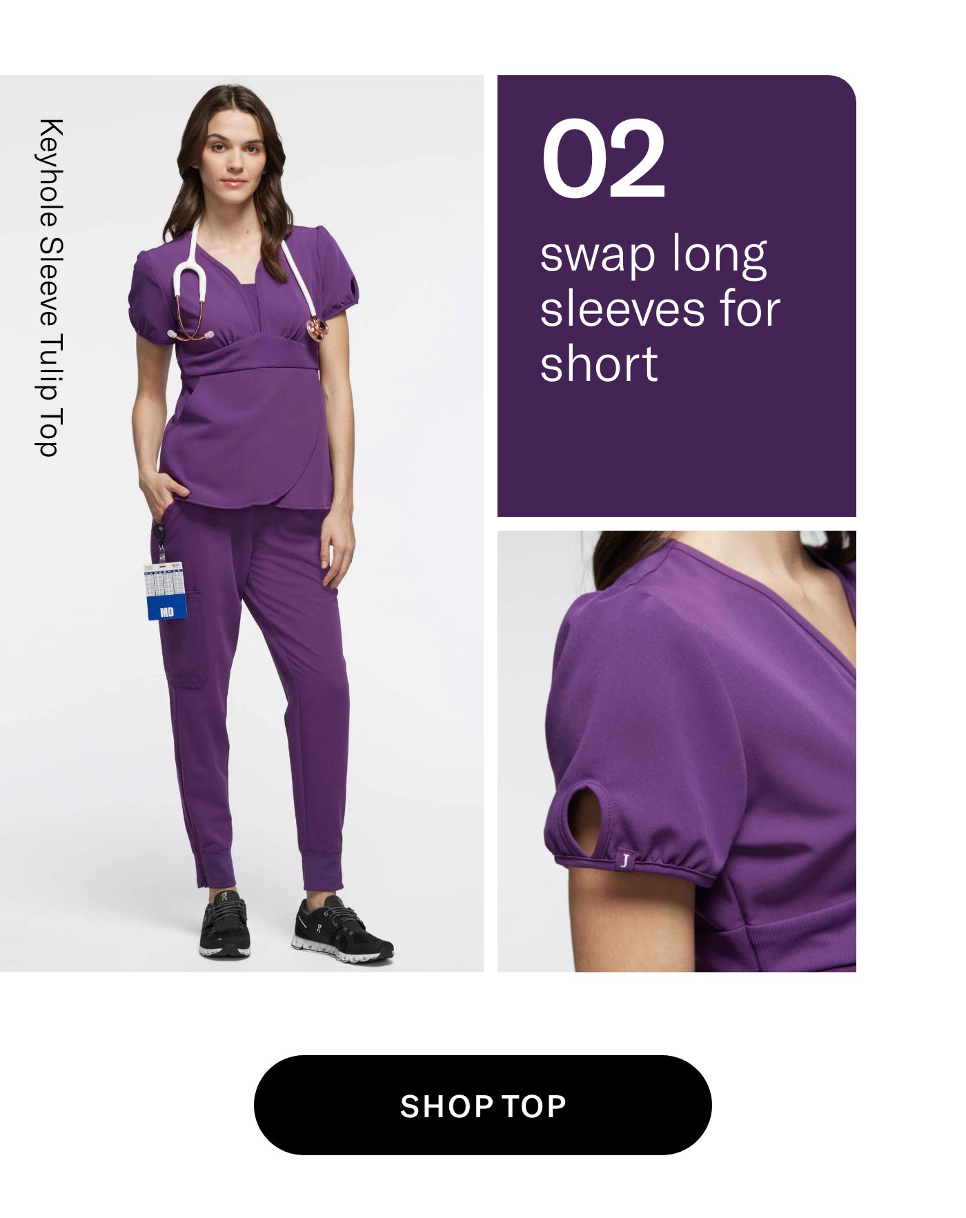 Keyhole Sleeve Tulip Top