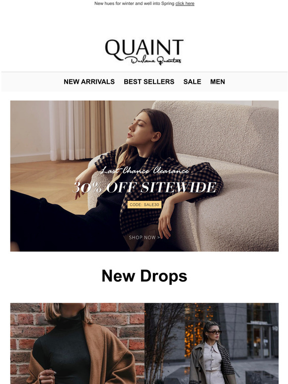  A special surprise for you!30% OFF  SITEWIDE  CODESALE30