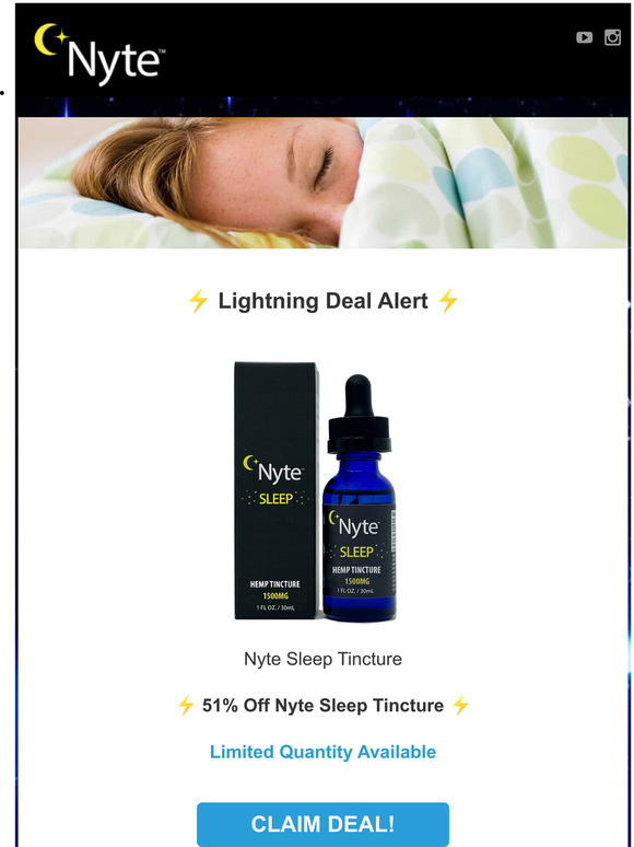  51% Off Nyte Sleep Tincture  12 Hour Lightning Deal!
