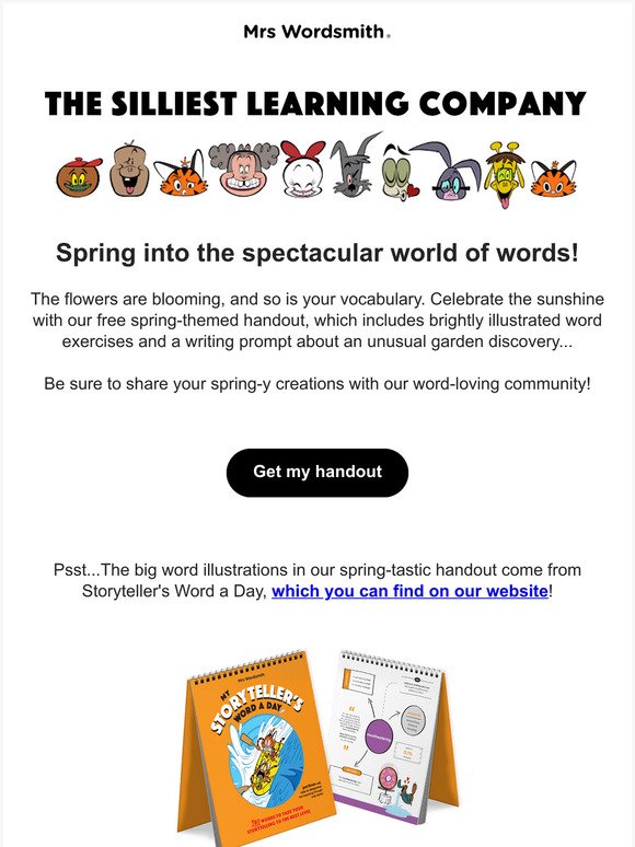  Spring into the spectacular world of words!