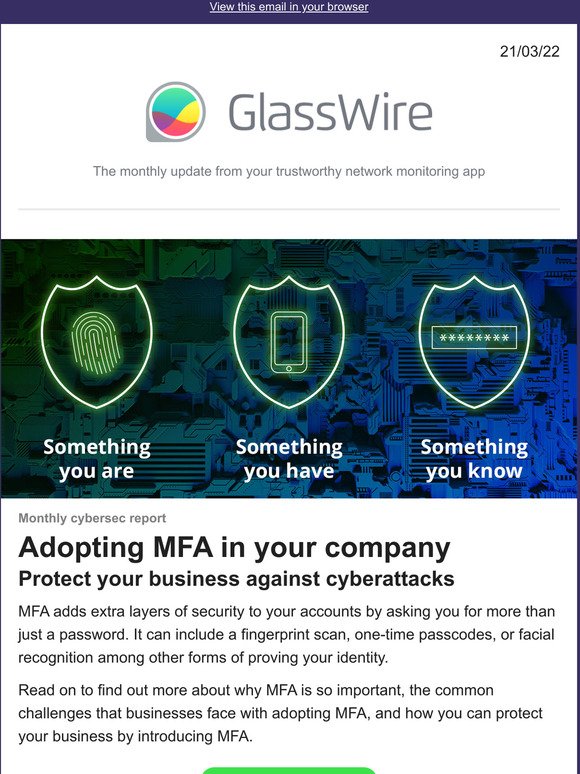 Glasswire - Stay secure, adopt MFA in your company