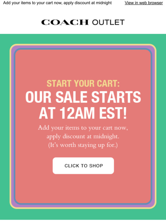 sign up for text coach outlet