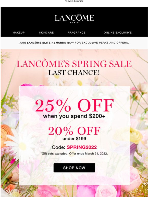 Dont miss your chance: Our Spring Sale ends tonight !