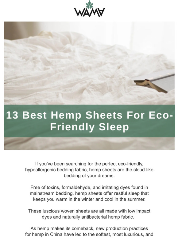 WAMA Underwear 13 Best Hemp Sheets For EcoFriendly Sleep Milled