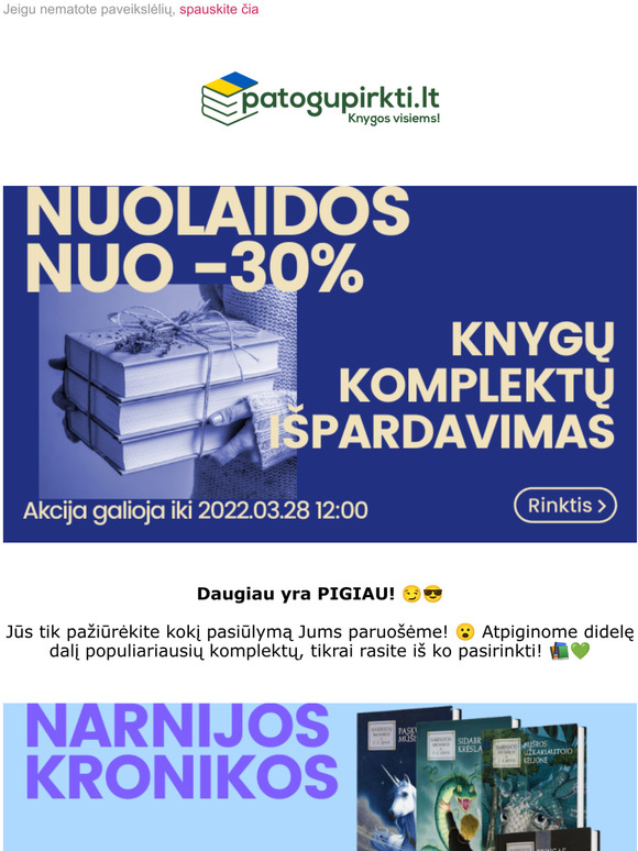 Patogupirkti.lt: Knyg Komplekt IPARDAVIMAS! -30% Ir Dar DAUGIAU! | Milled