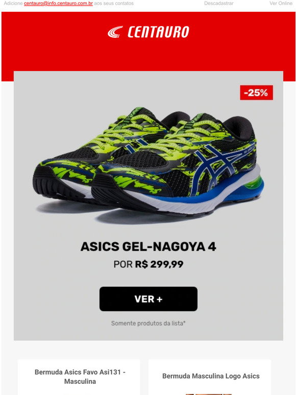Bermuda Masculina Asic: comprar mais barato no Submarino