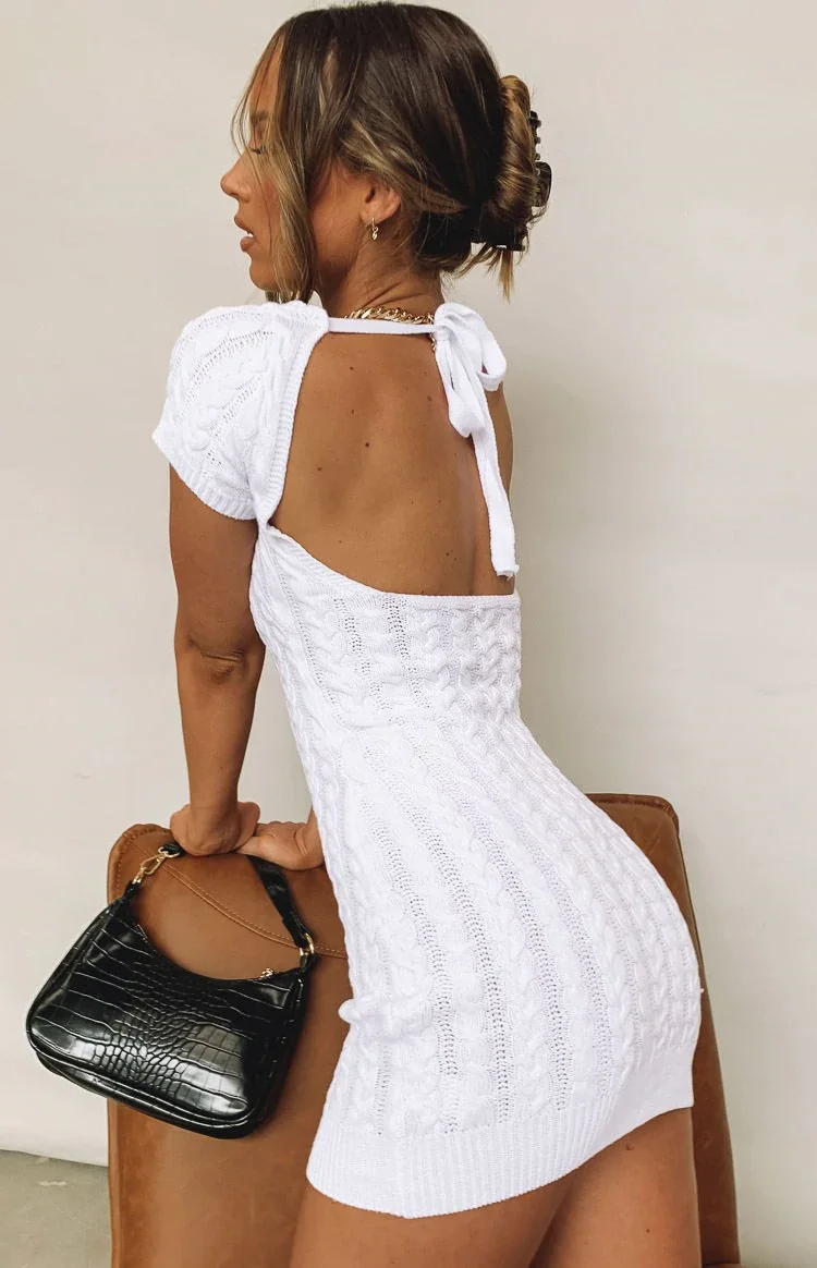 Image of Cable Mini Dress White