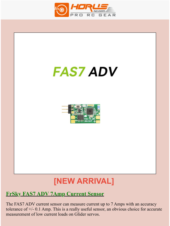 [NEW ARRIVAL] FrSky FAS7 ADV 7Amp Current Sensor in stock