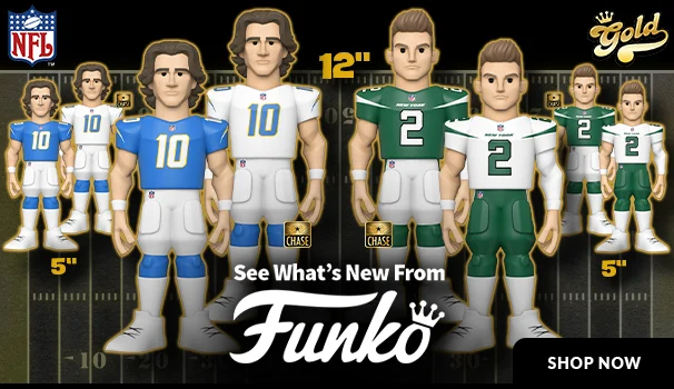 Funko Pop! Vinyl Gold 5 NFL: Zach Wilson And Justin Herbert Bundle