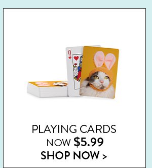 PLAYING CARDS NOW $5.99 | SHOP NOW >