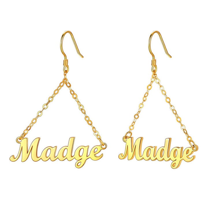 U7 Jewelry Custom Name Earrings Dangle Drop Hoop for Women Girls