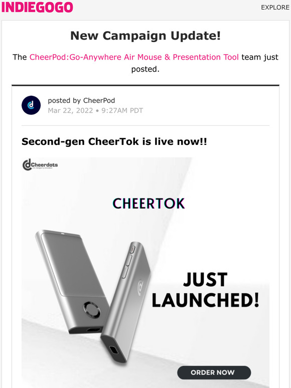 cheerpod indiegogo